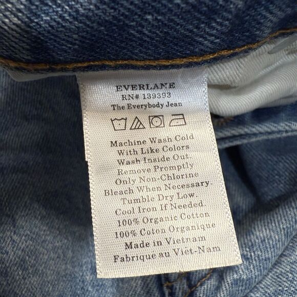 Everlane The Everybody Jean Womens Size E3 Short 29x29 Distressed Button Fly - Picture 14 of 14